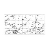 Oceanische kaart Rubber Stamp Rubberstempel (Afrduk)