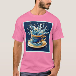 oceanische koffiesplash t-shirt