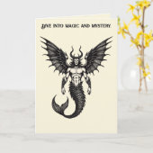 Oceanische Krokeldemon Illustratie Kaart (Gele Bloem)