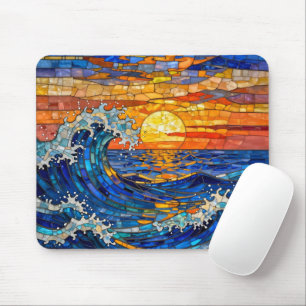 Oceanische kust oceaangolven zonsondergang muismat