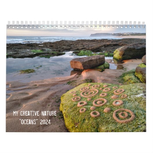 Oceans 2024 Landart Calendar Piebbles strandkunst Kalender (Hoes)