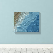 Ocean's Edge: een digitaal schilderij van rust Canvas Afdruk (Insitu (Houten vloer))
