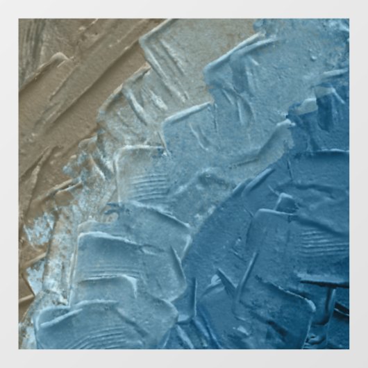 Ocean's Edge: een digitaal schilderij van rust Raamsticker (Vel)