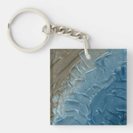 Ocean's Edge: een digitaal schilderij van rust Sleutelhanger