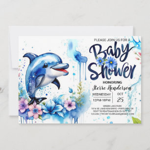 Ocean's Embrace: Dolfijn Baby shower Kaart