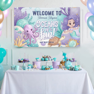 Oceans of Fun Zeemeermin Verjaardag V1 ID1142 Spandoek