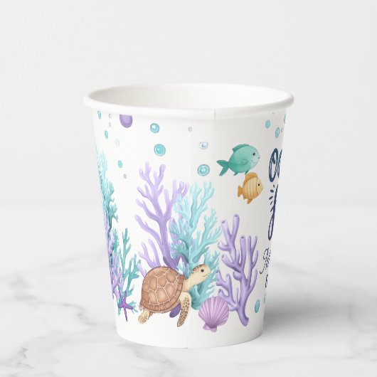 Oceans of Fun Zeemeermin Verjaardag V2 ID1142 Papi Papieren Bekers (Rechts)