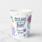 Oceans of Fun Zeemeermin Verjaardag V2 ID1142 Papi Papieren Bekers (Voorkant)