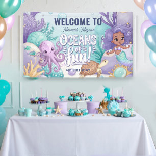 Oceans of Fun Zeemeermin Verjaardag V2 ID1142 Spandoek