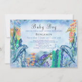 OceanSea Animals Baby Boy Shower Invitation (Devant)