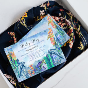 OceanSea Animals Baby Boy Shower Uitnodiging