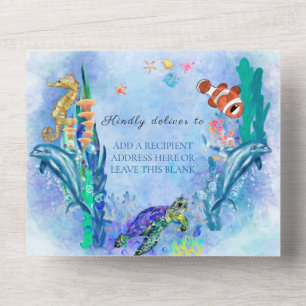 OceanSea Animals Boy Baby shower in één keer All In One Uitnodiging