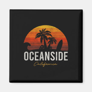 Oceanside Beach California Palms Vacation Surf Sun Magneet