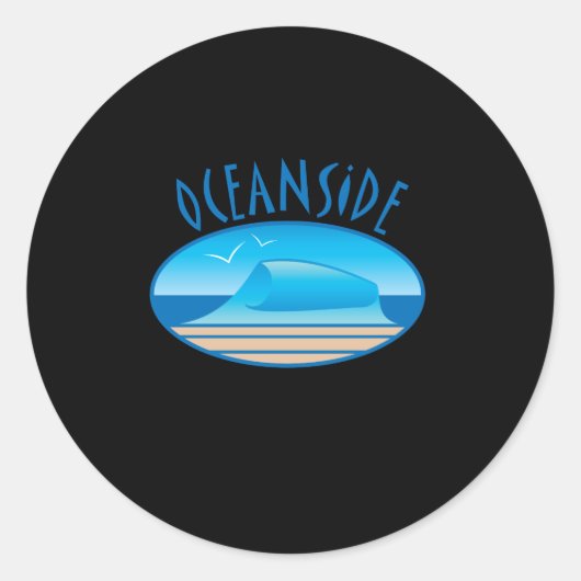Oceanside Beach Wave Sticker (Voorkant)