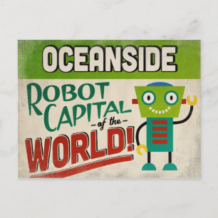 Oceanside California Robot - Funny Briefkaart