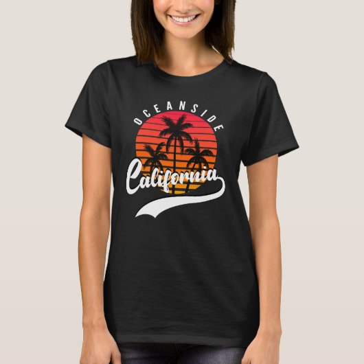 Oceanside, California Sunset féminin T-shirt noir (Devant)