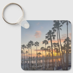 Oceanside Californië Sinaasappel Sunset Palmbomen Sleutelhanger