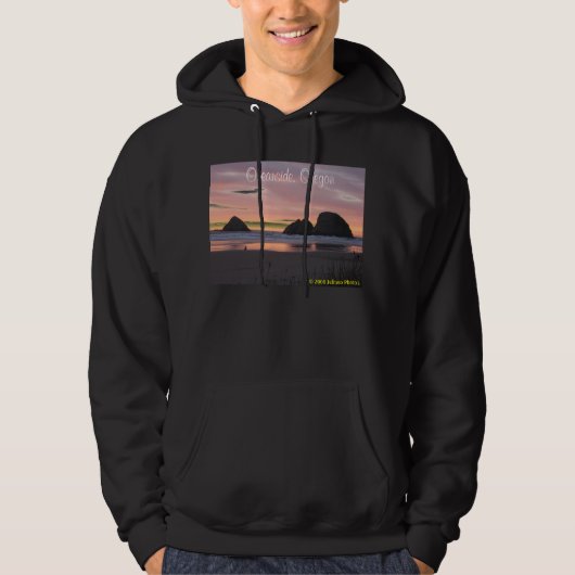 Oceanside, Oregon Hoodie Black (Voorkant)