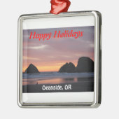 Oceanside, Oregon Ordiment Metalen Ornament (Links)