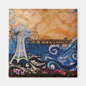 Oceanside Scene Magneet (Voorkant)