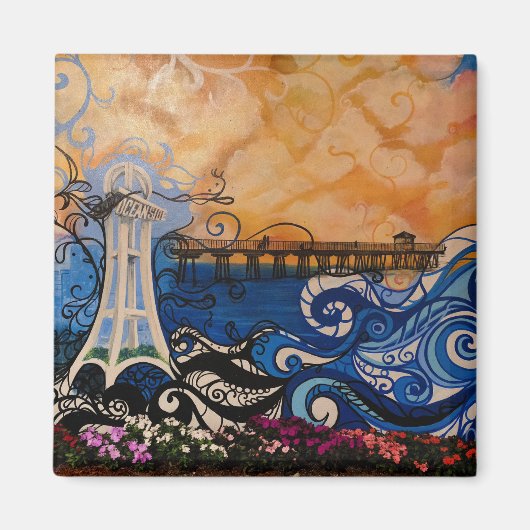 Oceanside Scene Magneet (Voorkant)