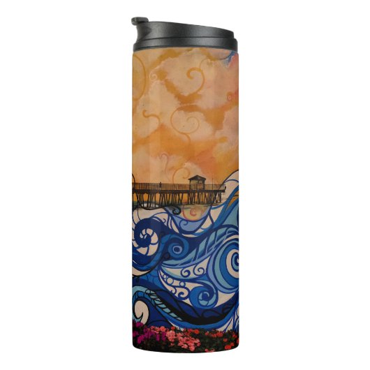 Oceanside Scene Thermosbeker (Geroteerd rechts)