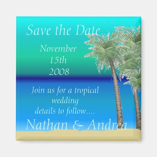 Oceanview Tropical Save the Date Magneet (Voorkant)
