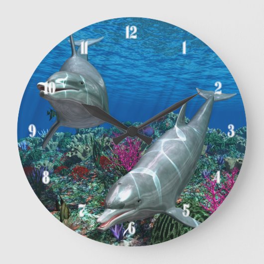 Oceanworld 2 Wall Clock Grote Klok (Voorkant)