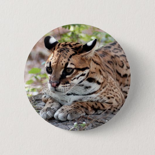Ocelot 02 9x9 ronde button 5,7 cm (Voorkant)