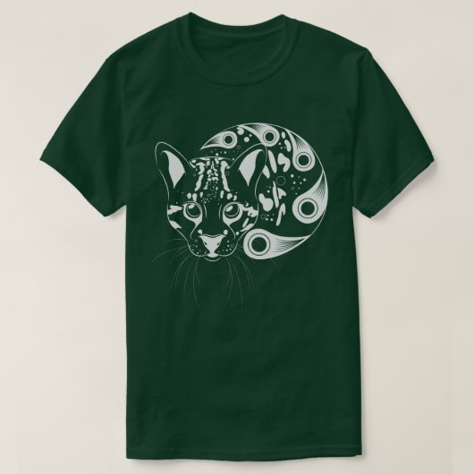 Ocelot Big Cat Ink Art T-shirt (Design voorkant)