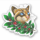 Ocelot Cat's Berries Sticker (Voorkant)