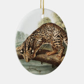 Ocelot, Leopard Cat (Felis pardalis) Illustratie Keramisch Ornament (Rechts)