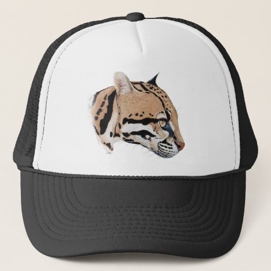 Ocelot Portrait Trucker Pet (Voorkant)