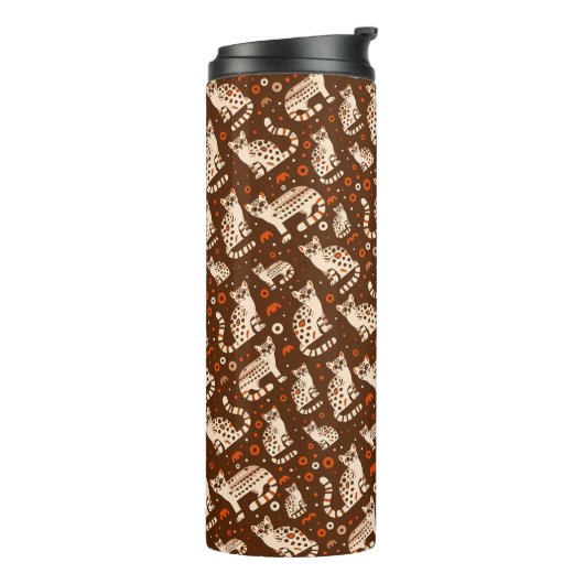 ocelotpatroon thermosbeker (Gedraaid links)