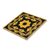 Ocher Black Geometric Bathroom Tegel Tegeltje (Zijkant)