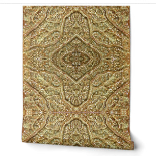 Ocher Organisch abstract patroon vinyl behang