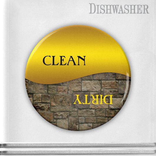 Ocher Stone Clean Dirty Lave-vaisselle Magnet