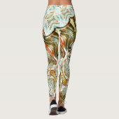Ocher textuur met pixelated knik en krassen de leggings (Achterkant)