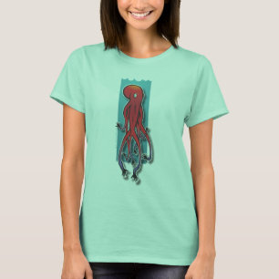 Ocho Manos White / Roze dames Ringer T-shirt