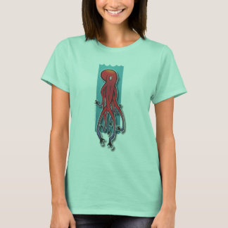 Ocho Manos White / Roze dames Ringer T-shirt