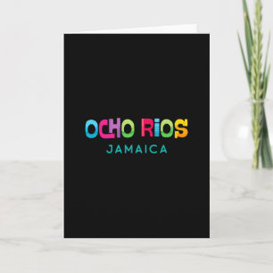 Ocho Rios Jamaica Retro Tropisch Design Kaart