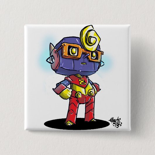 Ocho Vierkante Button 5,1 Cm (Voorkant)