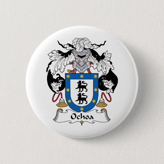 Ochoa Family Crest Ronde Button 5,7 Cm (Voorkant)