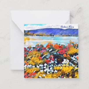 Ochos Rios Neon Pop Art Floral Notitiekaartje
