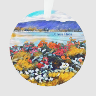 Ochos Rios Neon Pop Art Floral Ornament