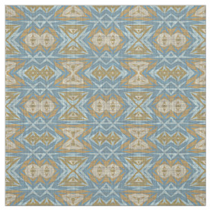 Ochre Beige Blauwgroen Blauw Eclectisch Kijk uit Stof