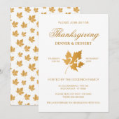 Ochre Herfst Autumn Maple Leaf Thanksgiving Dinner Kaart (Voorkant / Achterkant)