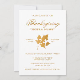 Ochre Herfst Autumn Maple Leaf Thanksgiving Dinner Kaart