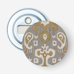 Ochre Ikat I Button Flesopener
