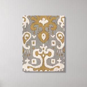 Ochre Ikat I Canvas Afdruk